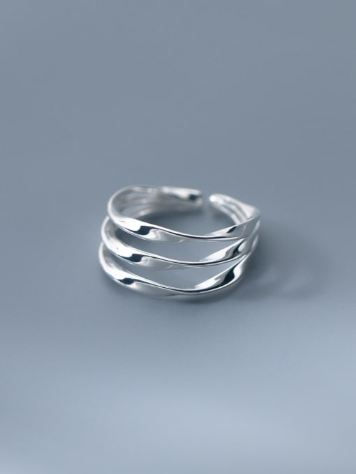 Rosh 925 Sterling Silver Geometric Minimalist Stackable Ring 2