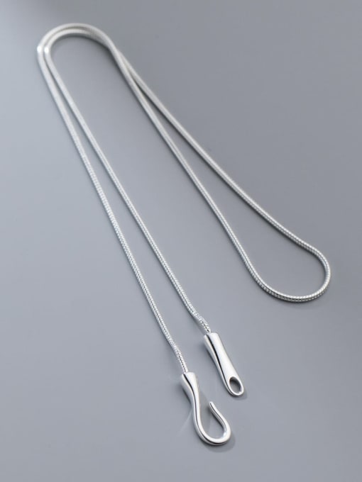 Rosh 925 Sterling Silver  Minimalist Snake Bone Chain Necklace 4