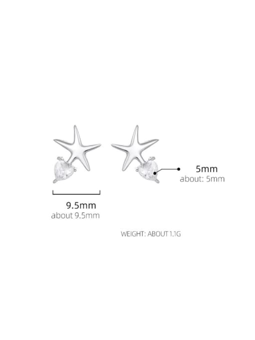 BeiFei Minimalism Silver 925 Sterling Silver Star Minimalist Stud Earring 2