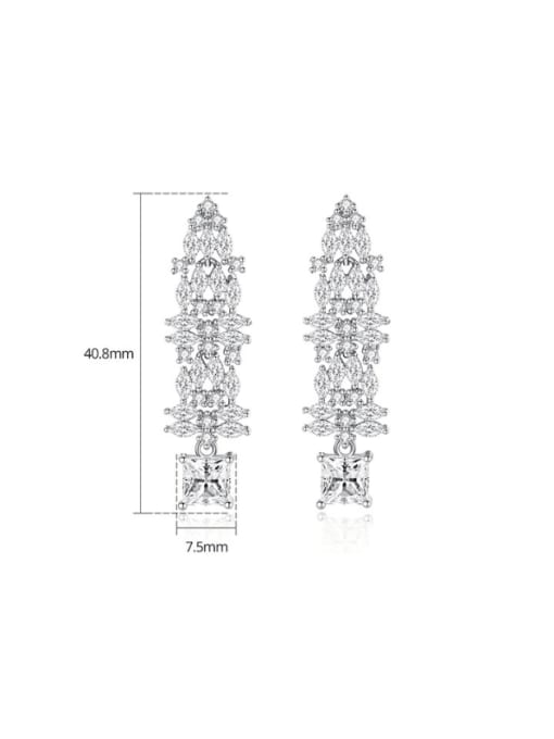 TRSE 001 Brass Cubic Zirconia Geometric Luxury Cluster Earring