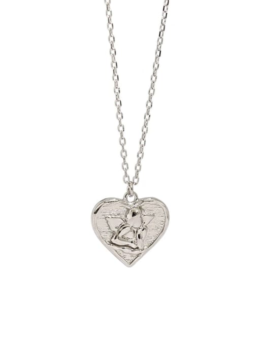 DAKA 925 Sterling Silver Heart  angel Vintage pendant Necklace 4