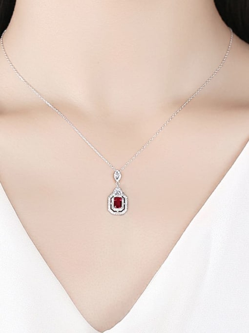 CCUI 925 Sterling Silver Cubic Zirconia Geometric Dainty Necklace 1