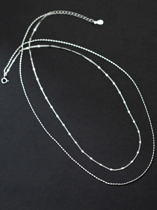 Rosh 925 Sterling Silver Geometric Minimalist Multi Strand Necklace 0