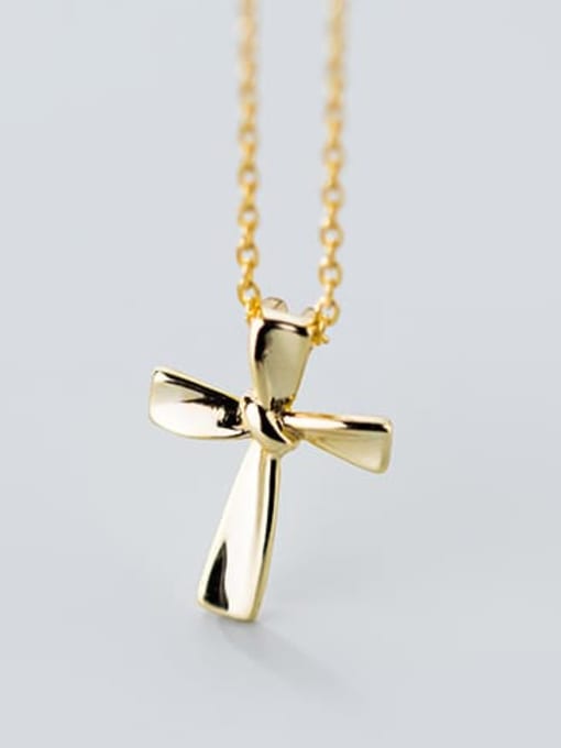 Rosh 925 Sterling Silver Smooth Cross Minimalist Regligious Necklace 3