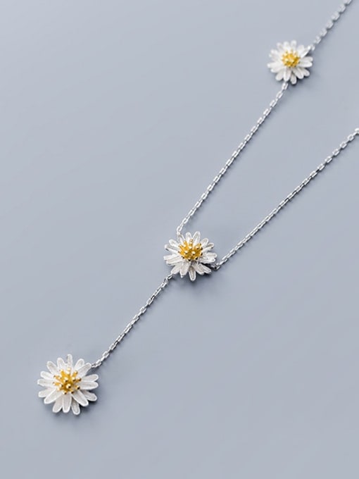 Rosh 925 Sterling Silver Flower Minimalist Long Strand Necklace 0