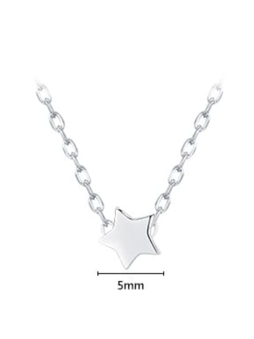 MODN 925 Sterling Silver Minimalist Five-Pointed Star Pendant  Necklace 2