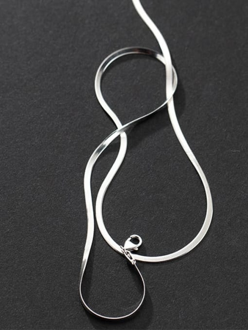 Rosh 925 Sterling Silver  Minimalist Snake Bone Chain Necklace 2