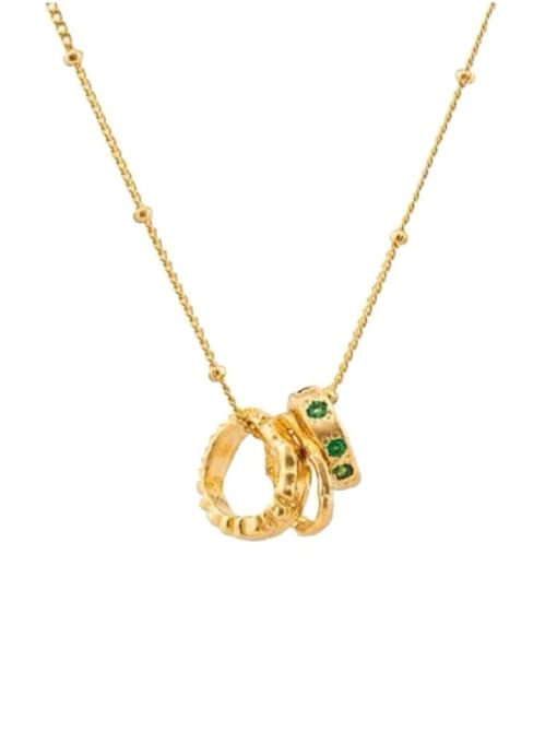 LI MUMU Copper Emerald Green Round Minimalist Choker Necklace 0