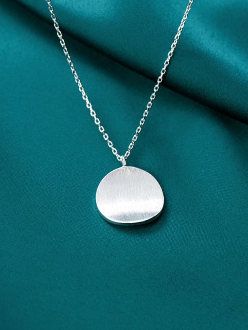 Rosh 925 Sterling Silver  Minimalist Round Pendant Necklace 1