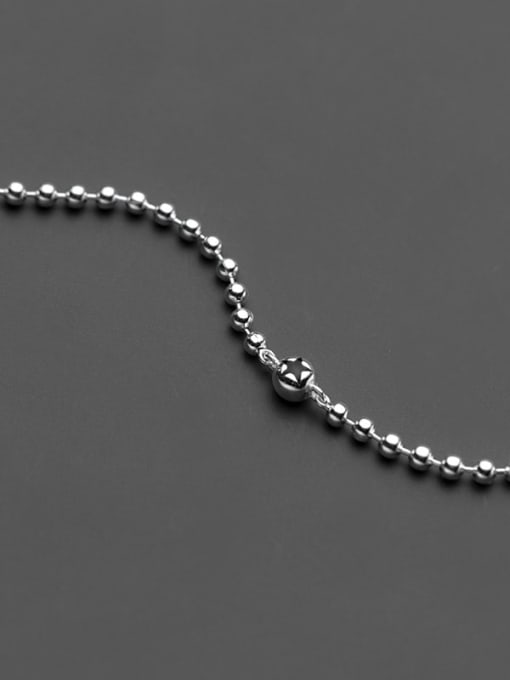 Rosh 925 Sterling Silver Bead Round Minimalist Beaded Bracelet 2