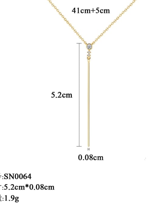CCUI 925 Sterling Silver Cubic Zirconia  Smooth Tassel Minimalist Lariat Necklace 2
