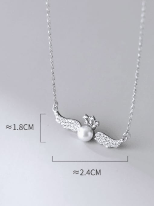 Rosh 925 Sterling Silver Cubic Zirconia Wing Minimalist Necklace 3