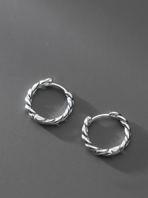Rosh 925 Sterling Silver Round Minimalist Hoop Earring 1