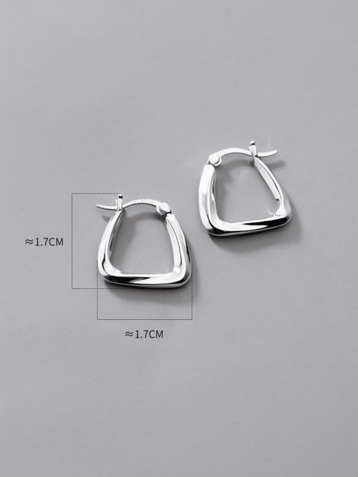 Rosh 925 Sterling Silver Geometric Minimalist Huggie Earring 2