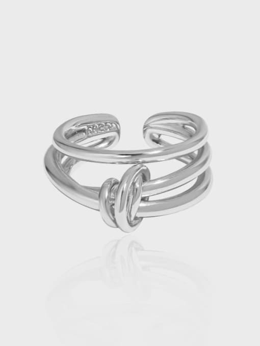 DAKA 925 Sterling Silver Irregular Vintage Stackable Ring 0