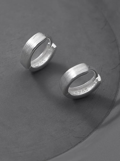 Rosh 925 Sterling Silver Round Minimalist Huggie Earring 4
