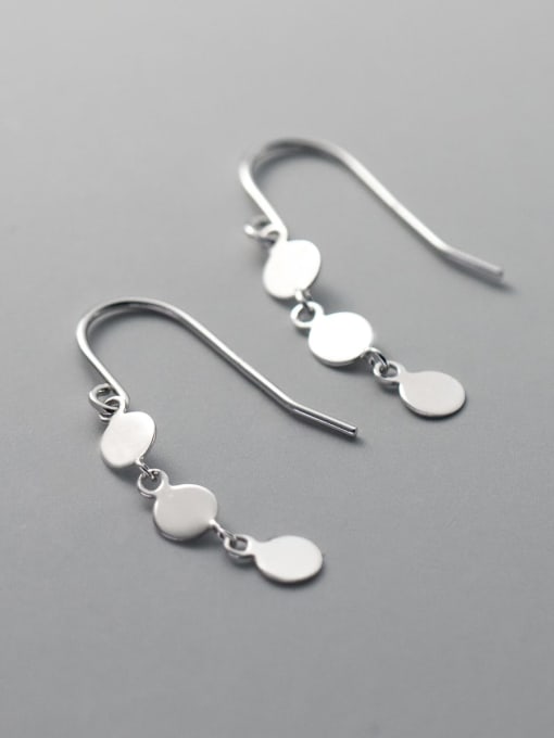 silver 925 Sterling Silver Geometric Minimalist Hook Earring