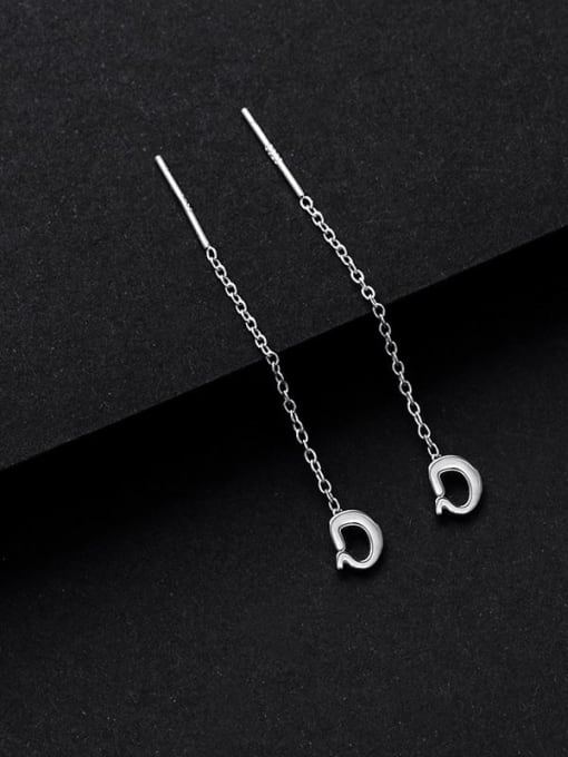 ES2139 ES2164 【 D 】 925 Sterling Silver Letter Minimalist Threader Earring