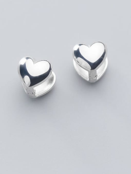 Rosh 925 Sterling Silver Smooth Heart Minimalist Stud Earring 0