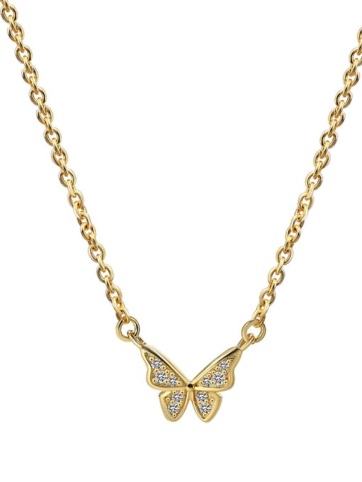 CHARME Brass Cubic Zirconia Butterfly Vintage Necklace 2