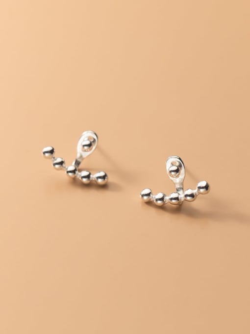 Rosh 925 Sterling Silver Bead Geometric Minimalist Stud Earring 0