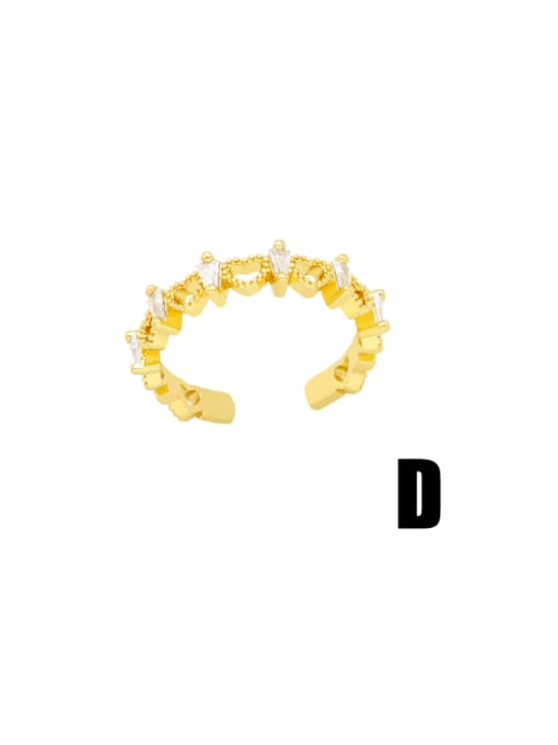 CC Brass Cubic Zirconia Irregular Hip Hop Band Ring 4
