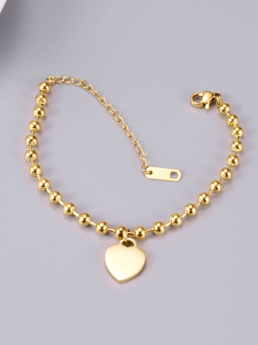 A TEEM Titanium Bead Heart Classic Beaded Bracelet 3