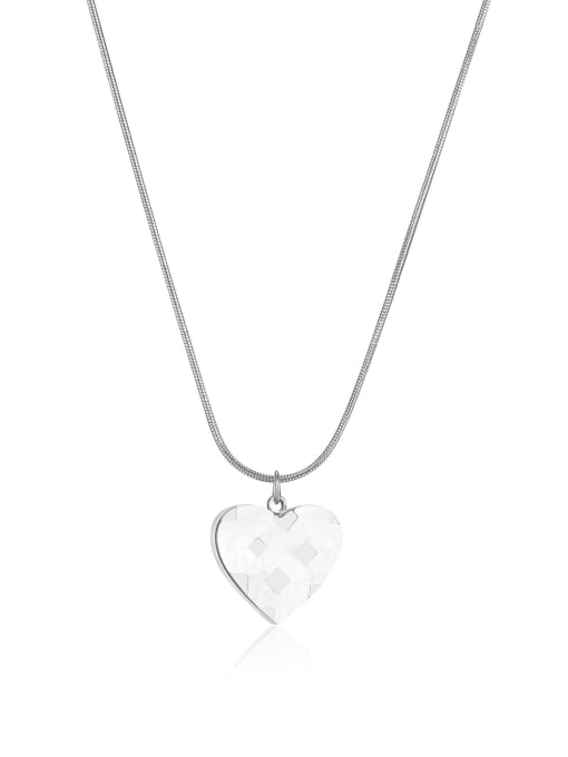 Open Sky Titanium Steel Shell Heart Minimalist Necklace 4