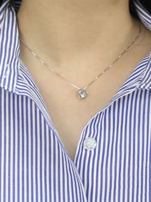 DAKA 925 sterling silver simple Hollow  cube Necklace 2