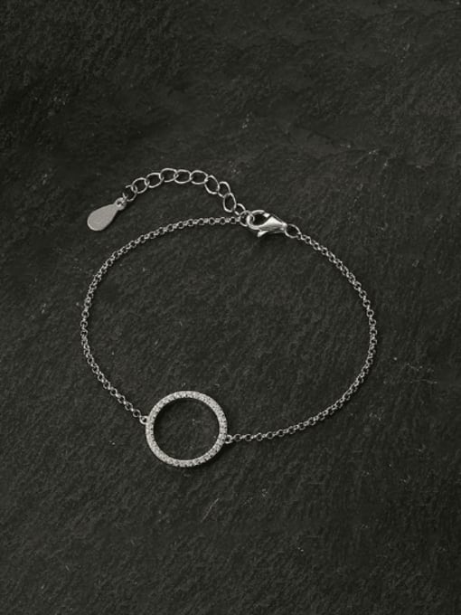 MODN 925 Sterling Silver Cubic Zirconia Minimalist Geometric  Earring Bracelet and Necklace Set 0