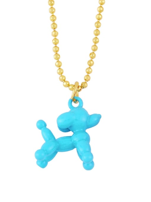 Light blue Brasel  Cute Cartoon Dog Pendat Necklaces