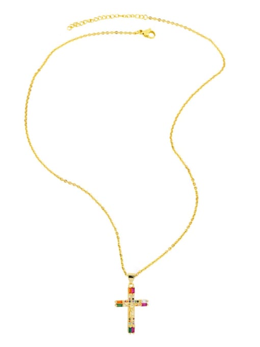 CC Brass Cubic Zirconia Heart Vintage Regligious Necklace 4