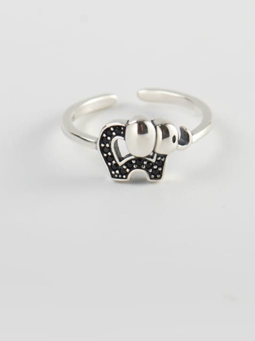 XBOX 925 Sterling Silver Elephant Vintage Band Ring 1