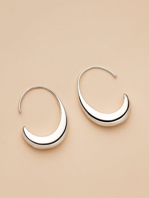 Rosh 925 Sterling Silver Geometric Minimalist Hook Earring 3