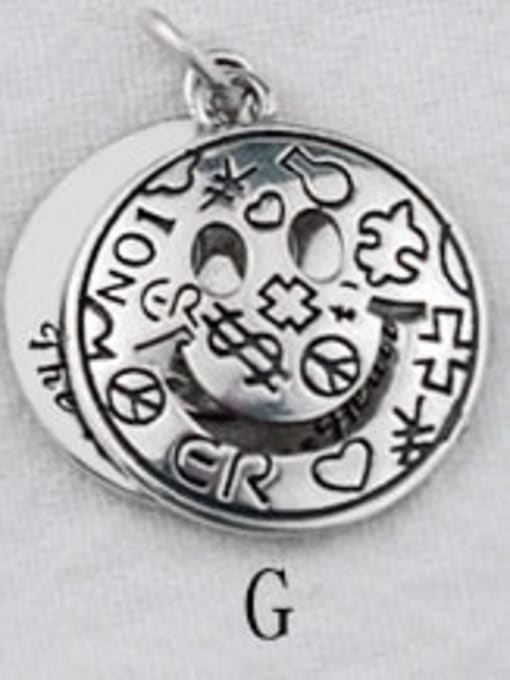 G section (dj047) Vintage Sterling Silver With Simple Smiley Pendant Diy Accessories