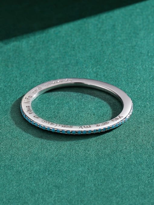 MODN 925 Sterling Silver Enamel Round Minimalist Band Ring 2