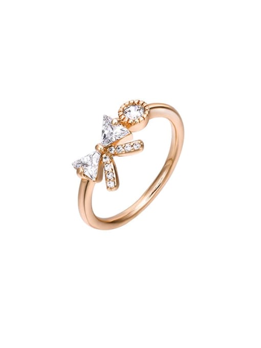 XP Alloy Cubic Zirconia bow tie Dainty Band Ring