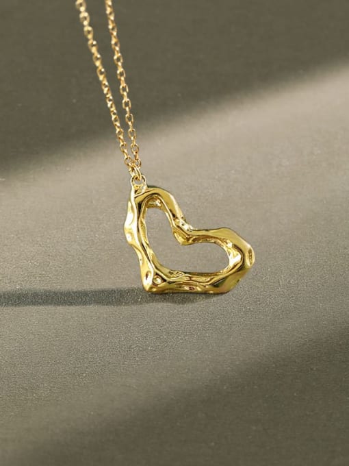DAKA 925 Sterling Silver Hollow Heart Minimalist Necklace 0