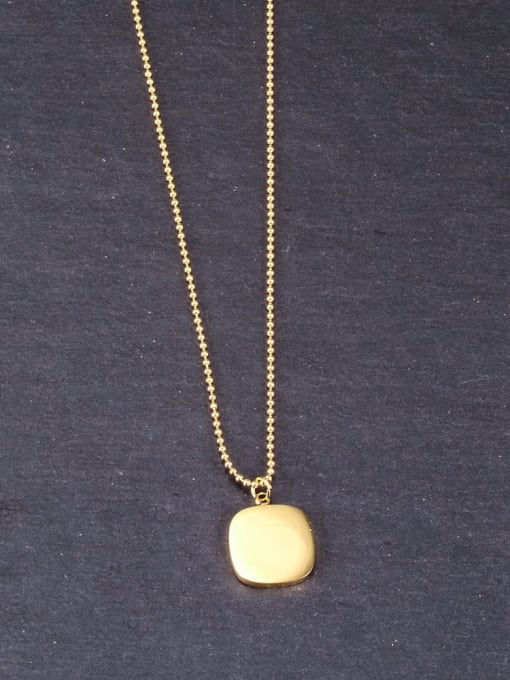 A TEEM Titanium Shell Square Minimalist Necklace 3
