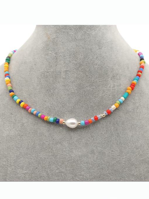 Roxi Zinc Alloy Glass beads Multi Color Bohemia Beaded Necklace 1