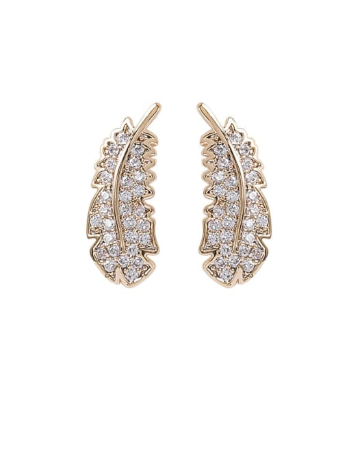 Girlhood Alloy With Rose Gold Plated Fashion Leaf Drop Earrings 0