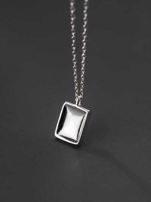 Rosh 925 Sterling Silver Smooth Geometric Minimalist Necklace 0