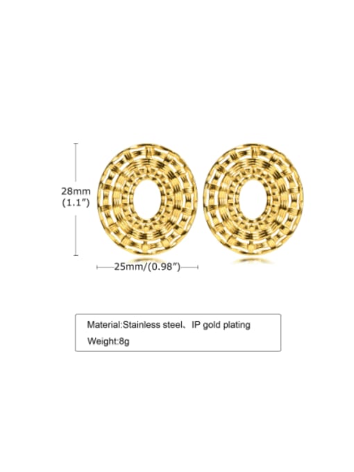 CONG Stainless steel  Hollow Geometric Minimalist Stud Earring 3