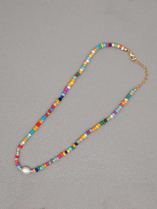 Roxi Zinc Alloy Glass beads Multi Color Bohemia Beaded Necklace 2