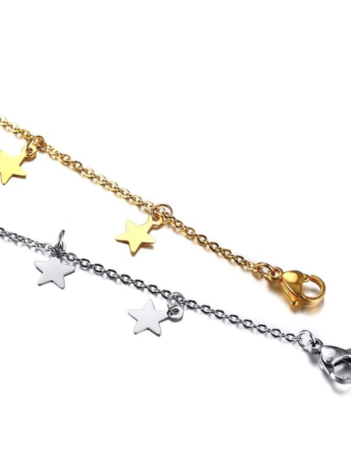 CONG Stainless Steel With Simple Star Adjustable Bracelet 2