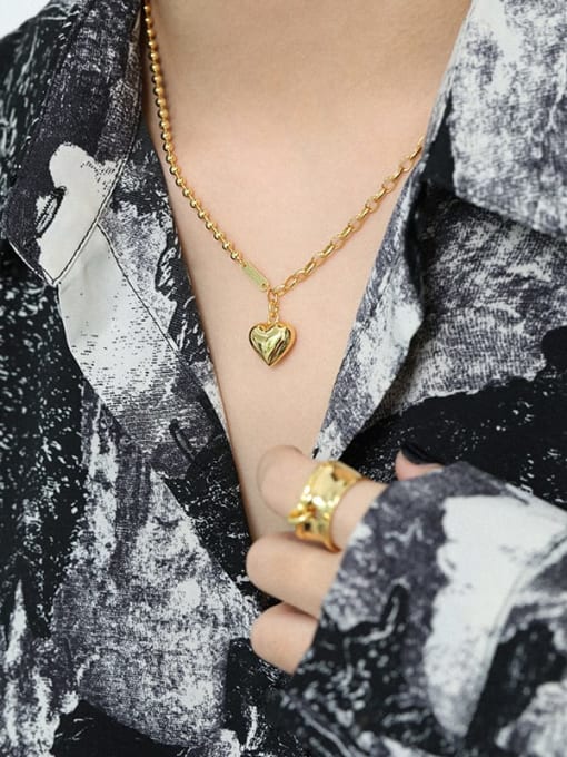 DAKA 925 Sterling Silver Bead Heart Minimalist Necklace 3