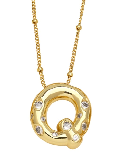 Q Brass Letter Minimalist Necklace