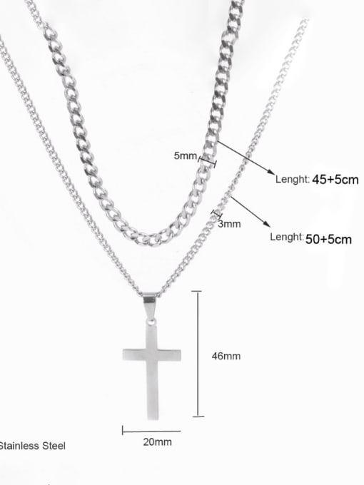 A TEEM Titanium Steel Cross Hip Hop Regligious Necklace 4