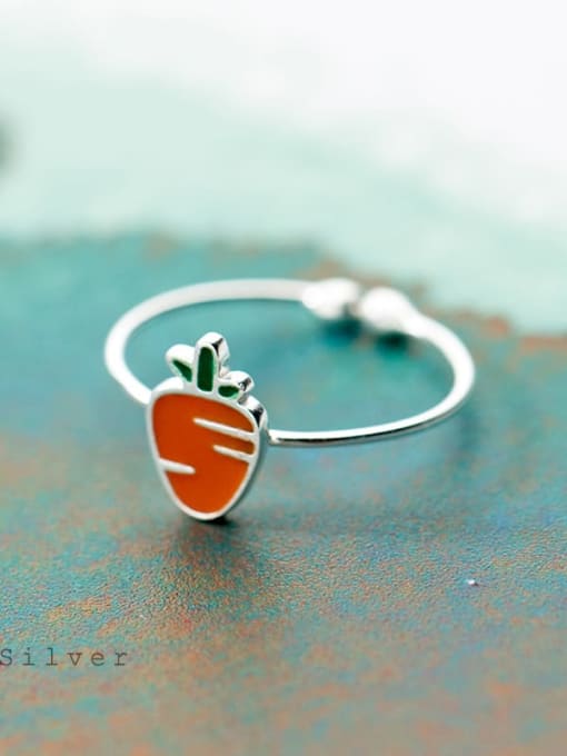 Rosh 925 Sterling Silver Cute carrot Band Ring 1