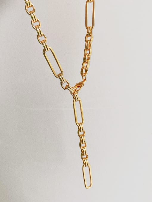 LI MUMU Brass Geometric chain Minimalist Necklace 2